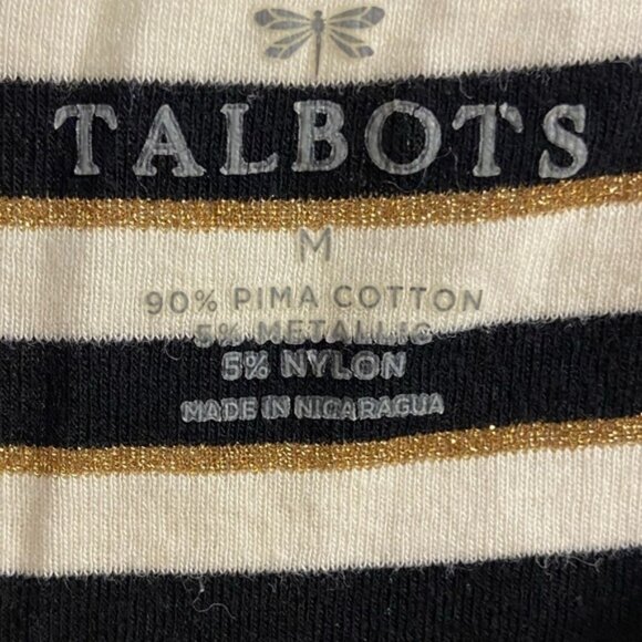 Talbots crewneck striped top pima cotton long sleeves Medium - Picture 6 of 6